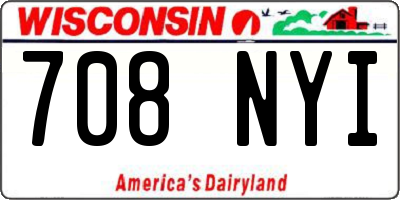 WI license plate 708NYI