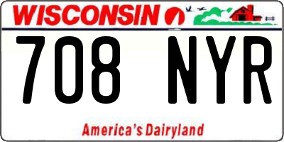 WI license plate 708NYR