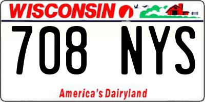 WI license plate 708NYS