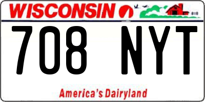 WI license plate 708NYT
