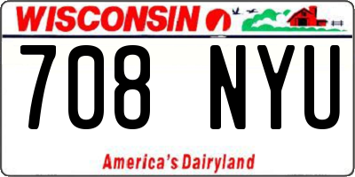 WI license plate 708NYU