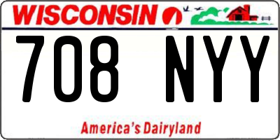 WI license plate 708NYY