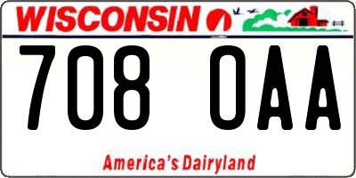 WI license plate 708OAA