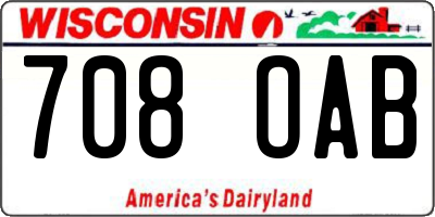 WI license plate 708OAB