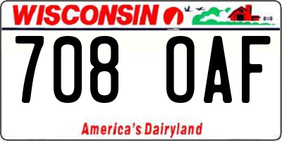 WI license plate 708OAF