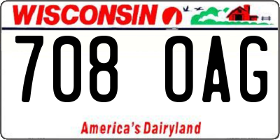 WI license plate 708OAG