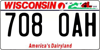 WI license plate 708OAH