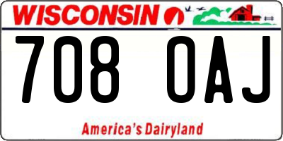 WI license plate 708OAJ