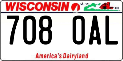 WI license plate 708OAL