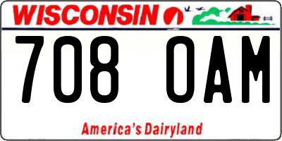 WI license plate 708OAM