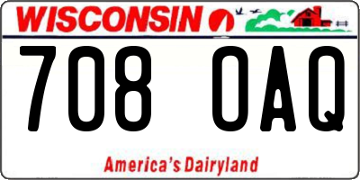 WI license plate 708OAQ