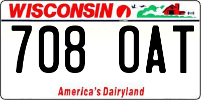 WI license plate 708OAT