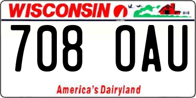 WI license plate 708OAU