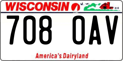 WI license plate 708OAV