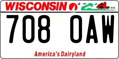 WI license plate 708OAW