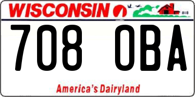 WI license plate 708OBA