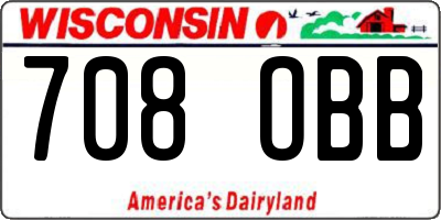 WI license plate 708OBB