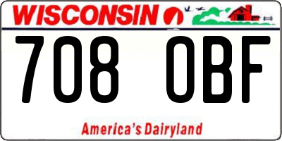 WI license plate 708OBF