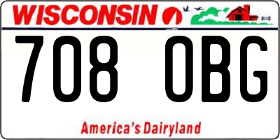 WI license plate 708OBG