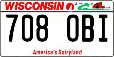 WI license plate 708OBI
