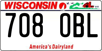 WI license plate 708OBL