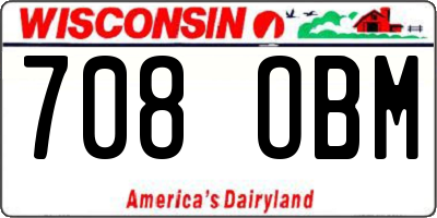 WI license plate 708OBM