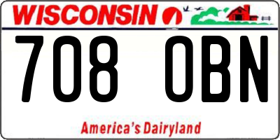 WI license plate 708OBN