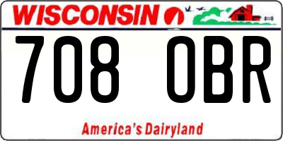 WI license plate 708OBR