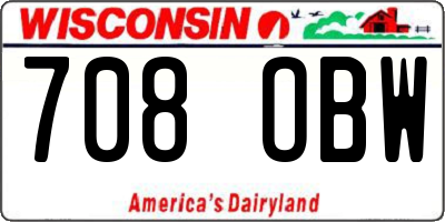WI license plate 708OBW