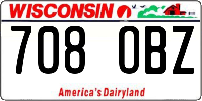 WI license plate 708OBZ