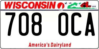 WI license plate 708OCA
