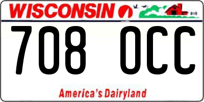 WI license plate 708OCC