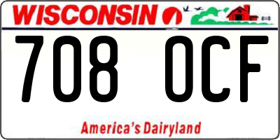 WI license plate 708OCF