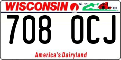 WI license plate 708OCJ