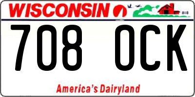 WI license plate 708OCK