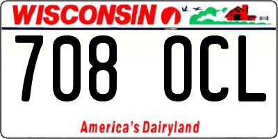 WI license plate 708OCL