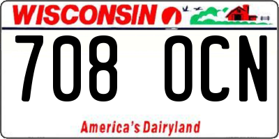 WI license plate 708OCN