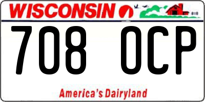 WI license plate 708OCP