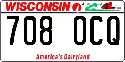 WI license plate 708OCQ