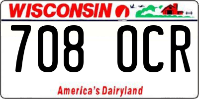 WI license plate 708OCR