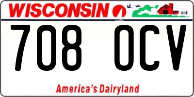 WI license plate 708OCV