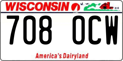 WI license plate 708OCW