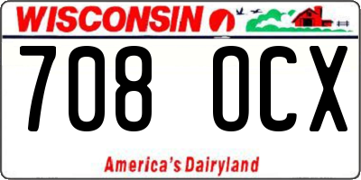 WI license plate 708OCX