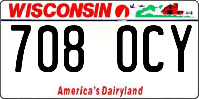 WI license plate 708OCY
