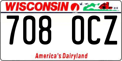 WI license plate 708OCZ