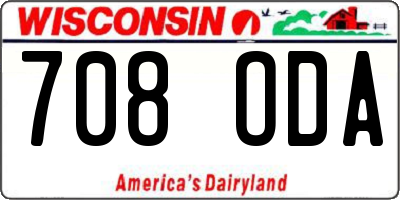 WI license plate 708ODA