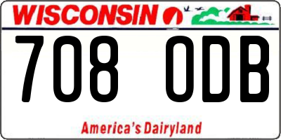 WI license plate 708ODB