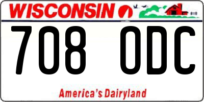 WI license plate 708ODC