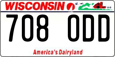 WI license plate 708ODD