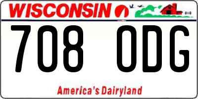 WI license plate 708ODG